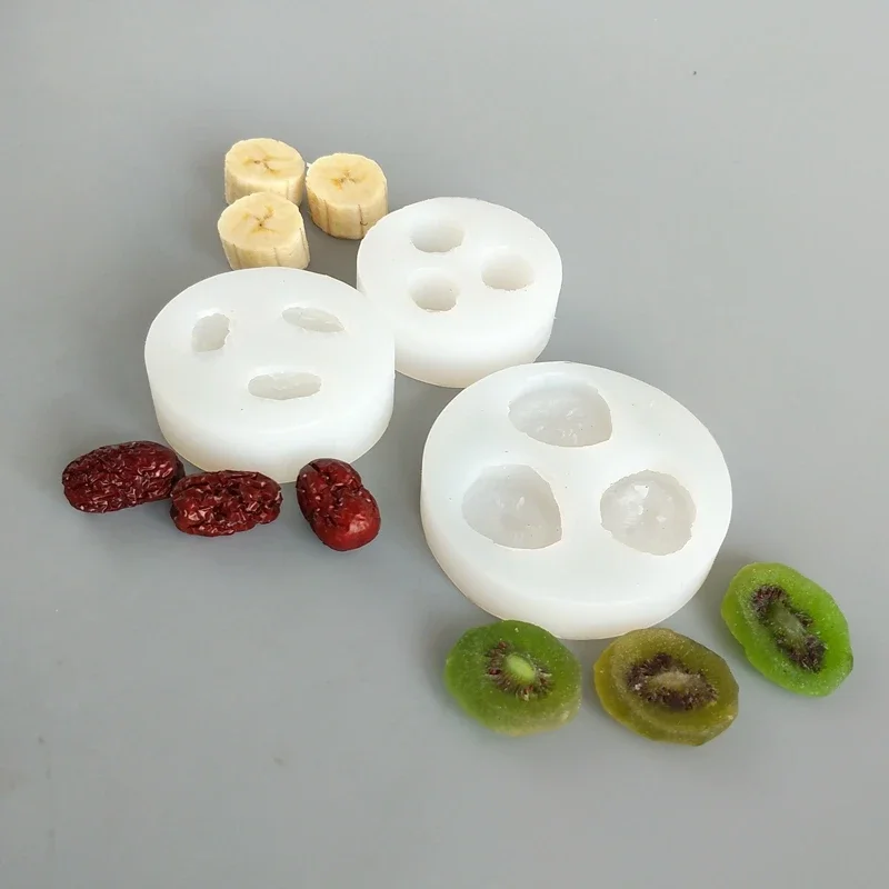 Dried Fruit Mix - 3D 과일 실리콘 몰드, 바나나 슬라이스,