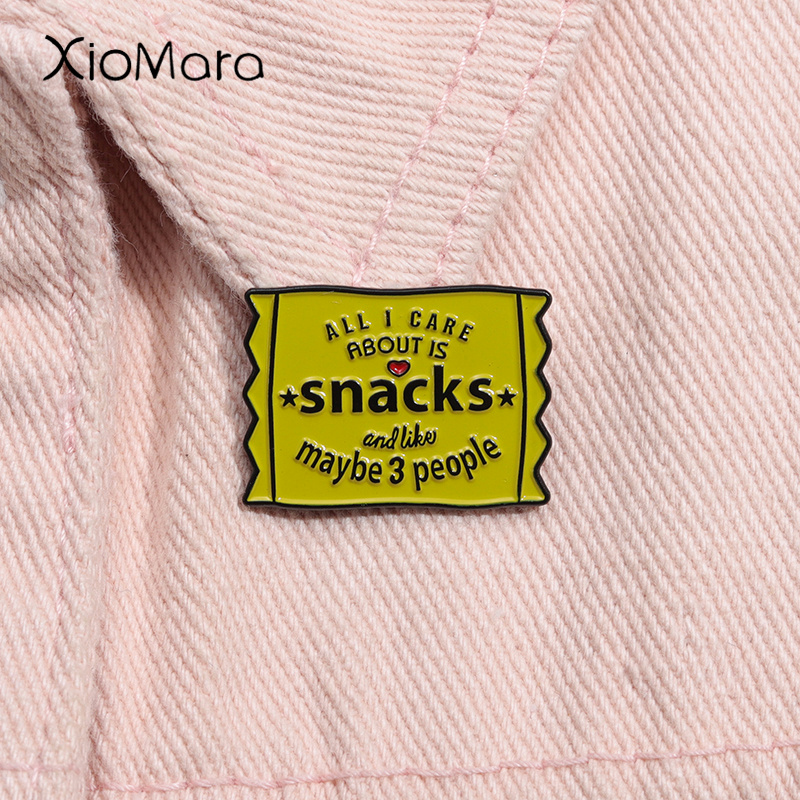 Zinc Food Snacks - Introvert Foodie 간식 에나멜 핀 정크