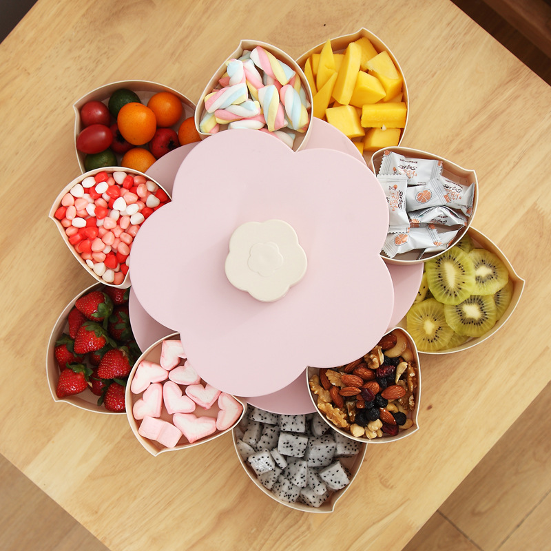 재미 있은 두 배 갑판 회전하는 저장 상자 꽃 디자인  - Dried Fruit Mix 리뷰 및 가격